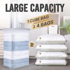 TAILI 12 Pack Vacuum Storage Bags, Jumbo Cube 31x40x15 Inch, Extra Large Vacuum Seale Bags for Comforters Blankets, Bedding, Clothing, Space Saver Closet Organization, Clear