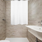 Waterproof Shower Curtain for Window Inside Shower, 36 x 48 Inches Short Plastic Bathroom Window Curtain Heavy Duty Vinyl with Hooks, White, 36x48