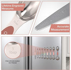 Magnetic Measuring Spoons Set - Stainless Steel, Double Ended, Stackable & Nested Design for Dry and Liquid Ingredients, Ideal for Spice Jars, 9-Piece Set with Leveler (Country Chic)