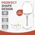 Tritan-Plastic Floating Red Wine Glasses for Pool Set of 6, 18 oz Holiday Drinkware Durable Wine Glasses with Long Stem, Ideal for Home, Party, Wedding, Beach
