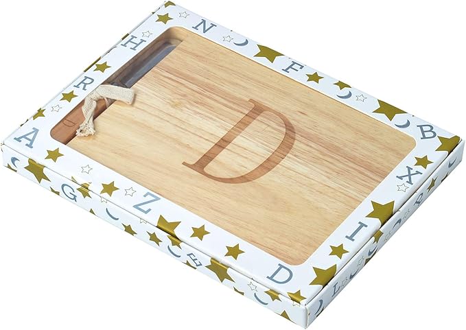 Miicol Wood Charcuterie Board, Monogram Cheese Board 10 Inch, Personalized Initial Cutting Board with Spreader, Unique Housewarming Gift, Ideal for Kitchen, Home, Letter D