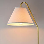 GLOBE Electric 61000147 62" Floor Lamp, Matte Brass, Beige Fabric Shade, On/Off Rotary Switch on Socket, 6-Foot Clear Cord, Reading Light, Bedroom, Living Room, Home Decor