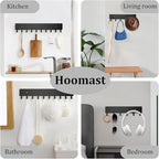 Key Holder Wall Mount with 10 Hooks - Key Rack Organizer for Entryway, Kitchen & Office, Screw-in Mounting 2 Pack 14 Inch