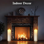 14" x 4" Large Outdoor Candles, Waterproof Flickering LED Flameless Candles with Timer, Battery Operated Candles with Remote Control Realistic Fake Pillar for Patio Porch Lanterns, White 1 Pack