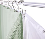 3 in 1 Waterproof Waffle Weave Shower Curtain and Clear Liner Set with 12 Stainless Steel Hooks Double Sided for Bathroom 72 Inches Heavy Duty Polyester Fabric Shower Curtains 72x72