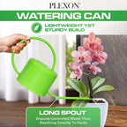 Plexon 40 oz Green Powder Coated Steel Watering Can Indoor Plants - Long Spout Watering Can Outdoor House Plant Flower, Garden