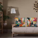 JINYO Abstract Boho Floral Pillow Covers 18x18 Set of 2, Maximalist Eclectic Plants Decorative Throw Pillow Cases, Trendy Colorful Botanical for Couch Living Room Bedroom Home Decor