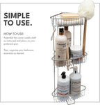 ToiletTree Products Stainless Steel Floor Shower Caddy - Corner Caddy Shelf for Bathroom and Bath Storage - Rust-Proof Caddy for Shampoo, Soap, and More