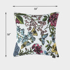 Water Resistant Outdoor Throw Pillows for Patio Furniture,18x18 Inch Decorative Pillows Set of 2 with Insert,Hidden Zipper Headrests for Sofa Couch Chair(Butterfly Flower)