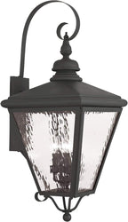 Livex 2036-04 Transitional Four Light Outdoor Wall Lantern from Cambridge Collection in Black Finish