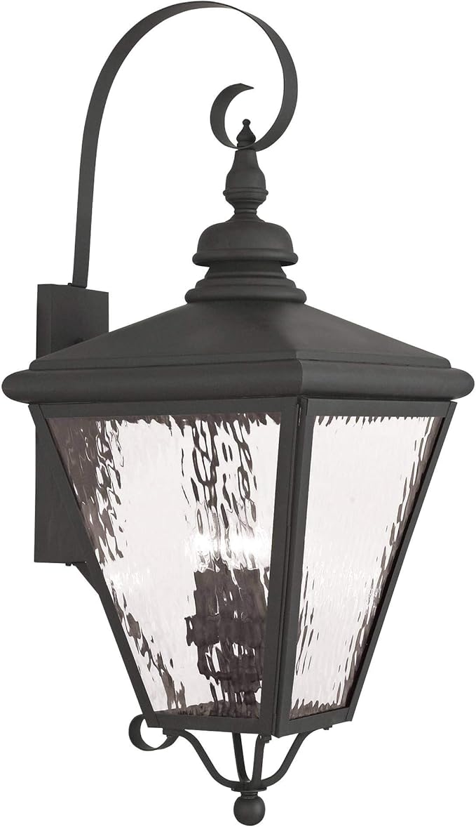 Livex 2036-04 Transitional Four Light Outdoor Wall Lantern from Cambridge Collection in Black Finish