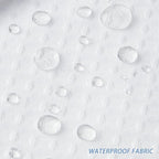Furlinic No Hook Waffle Weave Shower Curtain with Snap in Waterproof Fabric Liner,Thick Textured Bathroom Curtains with Top Window,Machine Washable,White,71x78 Inch