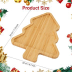 WILLKOMMEN Christmas Serving Tray, Bamboo Christmas Tree Serving Platter, Charcuterie Board Serving Dishes 11.8" x 8.7" for Party Cookie Fruit Tray Cheese Board Plate