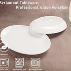 Ceramic Serving Platters, White Oval Relief Platters, Entertaining Modern Kitchen Dishes, for Dinner, Fruit, Salad, Pasta - Microwave, Oven&Dishwasher Safe, 12 Inch Oval Set of 4