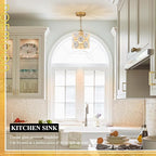 Modern Flower Small Pendant Lighting 2-Pack Gold Glass Pendant Light with White Ceramic Flowers 1-Light for Kitchen Island Sink Dining Room Entryway Hallway, E26