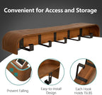 Coat Rack Wall Mount with Hidden Hooks Entryway Hanging Shelf Modern Wood Coat Hanger for Bedroom Kitchen Hallway Bathroom (Walnut, 20.9 Inch Long)