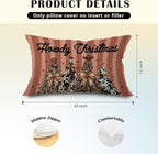 JINYO Howdy Western Christmas Tree Pillow Covers 12x20, Western Christmas Decor, Coquette Leopard Cow Print Xmas Tree Cowgirl Lumbar Pillow Covers for Girls Room Dorm Apartment