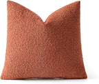 MIULEE Fall 24x24 Inch Textured Boucle Throw Pillow Cover Burnt Orange Accent Solid Eruo Sham Pillow Case Decorative Soft Pack of 1 Couch Cushion Chair Sofa Bedroom Livingroom Home Decor