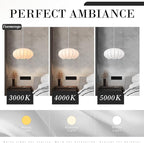 11.5in Small Lantern Pendant Light, Imitation Silk Lampshade, White Bubble Pendant Light, Large Hanging Lamp Simple Chandelier for Dinning Room Kitchen Island Bedroom Restaurant Cafe