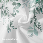Eucalyptus Shower Curtain, Teal Watercolor Leaves with Floral Botanical Bathroom Decor, Waterproof Fabric Bath Curtain Set with Hooks, 72x72 Inches