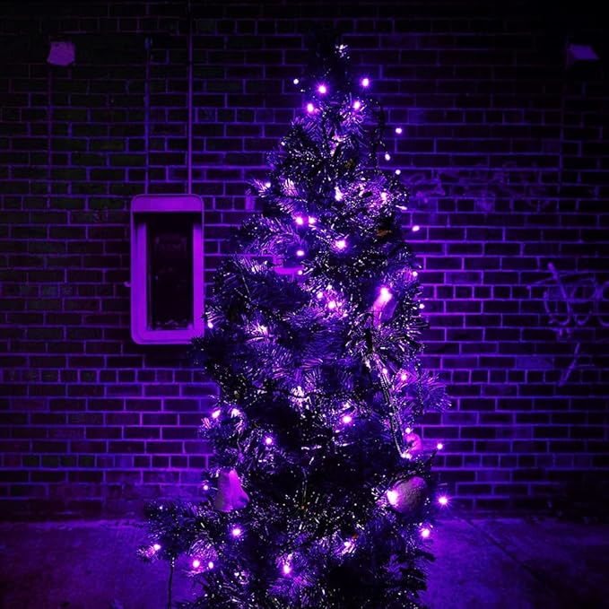 Connectable Purple Halloween Lights, 2pack 164ft 400Led 13 Modes String Lights Plug in, Twinkle Light with Timer Indoor/Outdoor for Tree Party Halloween Decorations