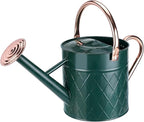 1.75 Gallon Outdoor Metal Watering Can for Garden Plants, Vintage Zinc Watering Can with Removable Spray Spout, Ideal for Outdoor Use (Green)