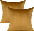 Gold Velvet Throw Pillow Covers 26x26 Christmas Decorations Square Cozy Soft Solid Color Decorative Cushion Cases Home Decor for Couch Patio Sofa Bedroom Car Set of 2
