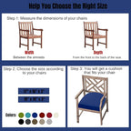 idee-home Outdoor Chair Cushions Set of 2, Thick 19" x 19" x 3" Outdoor Seat Cushions Patio Furniture Waterproof with Ties, Dining Pads