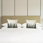 JINYO Rustic Christmas Tree Winter Pillow Covers 18x18, Farmhouse Christmas Decor, Rustic Xmas Winter Forest Nature Snowflake Throw Pillow Covers for Home Living Room Bedroom Set of 2