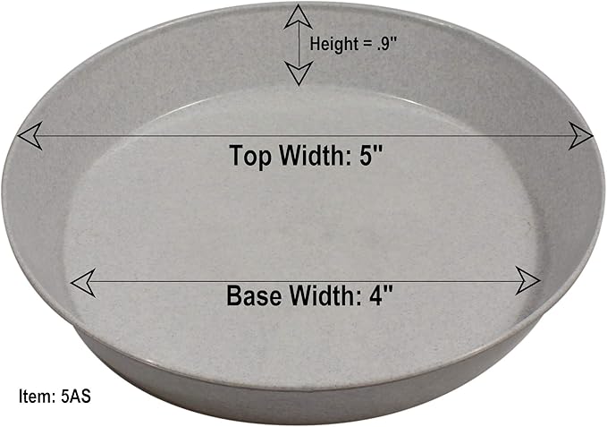 5 Inch (4 Inch Base) Case of 10 Plant Saucer - Terra Cotta Colored Polypropylene – Heavy Duty Indoor/Outdoor Tray and Drip Pan – Collects Flower Pot Excess Water Made in USA