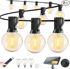 240FT Solar String Lights Outdoor Waterproof with Remote, G40 Solar Powered String Lights with 80+3 LED Shatterproof Bulbs, Dimmable Solar Patio Hanging Lights for Outside Backyard Party