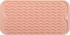 Silicone Dish Drying Mat for Multiple Usage,Easy clean,Eco-friendly,Heat-resistant Silicone Mat for Kitchen Counter or Sink,Refrigerator or Drawer Liner Pink S 12 inches x 6 inches