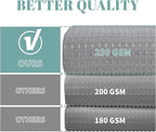 Grey Long No Hook Waffle Weave Shower Curtain with snap-in Liner Replacement, 230GSM Waterproof Fabric Hotel Shower Curtain Set for Bathroom, Through Mesh Top Window,71Wx80H