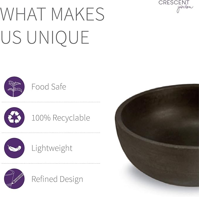 Crescent Garden Orinoco Planter Bowl – Double-Walled Resin Pot for Succulents, Flowers Without Drain Hole - 21" W x 8.25" H (Old Bronze)
