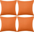 Boao 4 Pack Christmas Decorative Outdoor Waterproof Throw Pillow Covers Square Patio Balcony Garden Waterproof Cushion Case PU Coating Pillow Shell for Couch Bed Patio Sofa, 18 x 18 Inch(Orange)