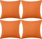 Boao 4 Pack Christmas Decorative Outdoor Waterproof Throw Pillow Covers Square Patio Balcony Garden Waterproof Cushion Case PU Coating Pillow Shell for Couch Bed Patio Sofa, 18 x 18 Inch(Orange)