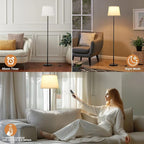 【Upgraded Floor Lamps for Living Room, Modern Floor Lamp with Remote Control, Dimmable Colors Temperature Standing Lamp Foot Switch, 9W LED Bulb Tall Lamps for Bedroom Office Kid Room