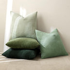 MIULEE Boho Farmhouse Sage Green Throw Pillow Covers 20x20 Inch Set of 4 Mordern Nordic Cushion Covers Soft Corduroy Christmas Home Decor for Couch Bed Sofa Living Room Forest Green