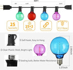 40FT LED Outdoor String Lights Waterproof, G40 LED Globe Outdoor Lighting for Patio with 27 Edison Vintage Shatterproof Bulbs, Connectable Backyard Lights for Garden, Bistro, Porch, Cafe