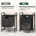 Laundry Sorter with Removable Bag, 16 Gallons Laundry Hamper with Adjustable Feet, Laundry Basket for Laundry Room, Bathroom and Bedroom(Charcoal Black)