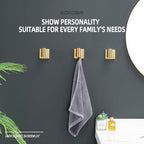 KOKOSIRI Robe Hooks Bathroom Towel Coat Hook for Bath Kitchen Wall 3 Pack Brushed Gold Stainless Steel B1013BG-P3