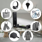 OHIYO Folding Coat Hooks 6pcs Foldable Hook Wall Mounted for Hanging Coat, Jacket, Towel Heavy Duty Wall Hooks Aluminum Alloy Fold up Hooks Headphones Holder Bearing Load 33lb (Black)