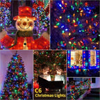 2 Pack 100LED C6 Christmas Lights Battery Operated, 16.4FT C6 Christmas Lights Battery Powered with Timer, 8 Modes, Waterproof for Outdoor Garden Patio Indoor Xmas Tree Bedroom Party, Multi-Color