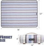 G GOOD GAIN Waterproof Picnic Blanket Portable with Carry Strap for Beach Mat or Family Outdoor Camping Party（Oyster）