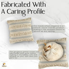 GRUHUM Throw Pillow Covers 18x18 Inch Set of 2 Boho Decorative Handwoven Fancy Tufted Cushion Case for Living Room Bedroom Sofa Couch Farmhouse Car Home Decor Cotton Comfy Square Modern 18"x18", Cream