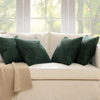 MIULEE Boho Farmhouse Throw Pillow Covers 16x16 Inch Set of 4 Mordern Nordic Cushion Covers Soft Corduroy Christmas Home Decor for Couch Bed Sofa Living Room Army Green