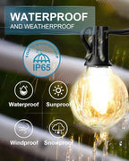 Lightdot 100FT Outdoor Led Patio Lights, ETL Listed Led String Lights with Shatterproof Edison Vitage Bulbs, Commercial Grade Hanging Light for Patio Cafe Bistro Backyard