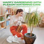 Plexon Rose Gold Metal Watering Can Indoor Plants, 54 oz Stainless Steel Long Spout Watering Can Outdoor House Plant Flower, Garden