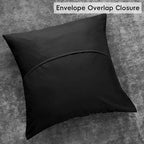 PHF Truly Velvet Euro Sham, 26"x 26",No Insert, 2 Pack Color Gradient Euro Throw Pillow Covers, Ultra Soft Cozy European Pillow Covers for Luxurious Home Decorative, No Shedding, No Pilling, Black