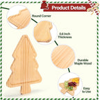 Christmas Tree Shaped Wooden Serving Tray - 12" Charcuterie Board for Cheese, Snacks, Appetizers & Desserts - Holiday Platter with Handles, Christmas Decorative Tray (12 x 8.7 x 0.6 Inches)